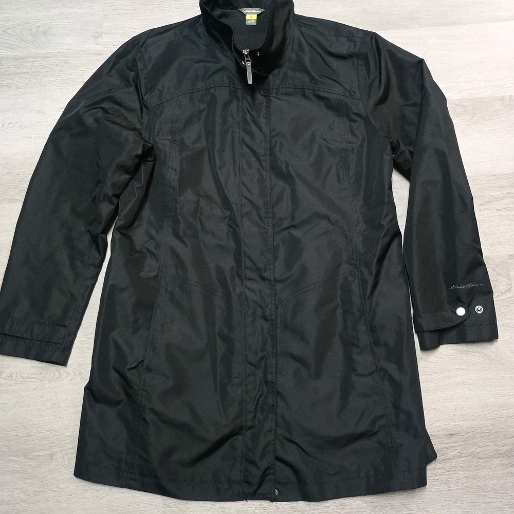 Eddie Bauer Travex Black Nylon Rain Jacket Light Weight XL